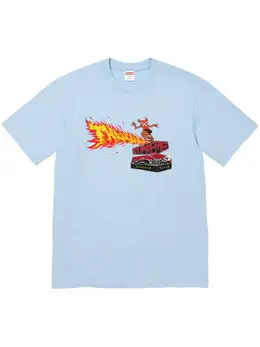 Supreme: Голубая футболка  Thrasher