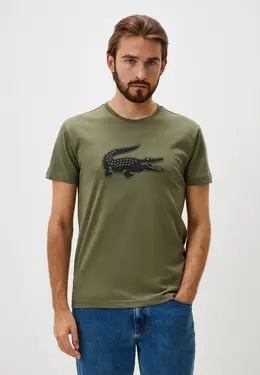 Lacoste: Футболка цвета хаки 