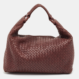 Bottega Veneta: Бордовая сумка  Intrecciato