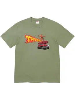 Supreme: Зелёная футболка  Thrasher