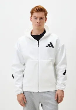 adidas: Белая толстовка 