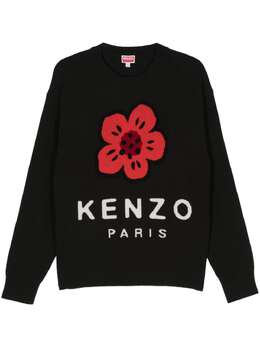 Kenzo: Свитер с цветочным принтом 