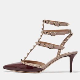 Valentino: Бордовые туфли  Rockstud