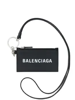 Balenciaga: Чёрный картхолдер  Cash