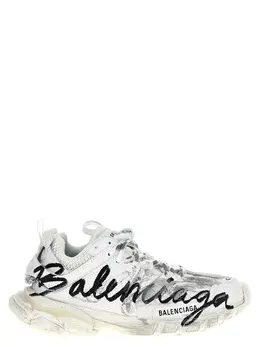 Balenciaga: Белые кроссовки  Track