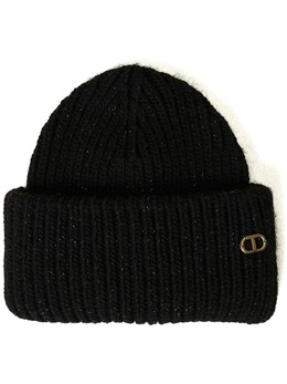 TWINSET: Чёрная шапка  Oval T