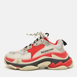 Balenciaga: Красные кроссовки  Triple S