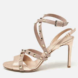 Valentino: Розовые сандалии  Rockstud