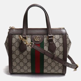 Gucci: Коричневая сумка-шоппер  Ophidia GG