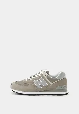 New Balance: Серые кроссовки 