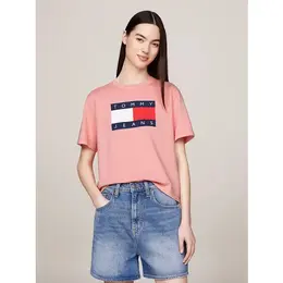 Tommy Jeans: Розовая футболка 