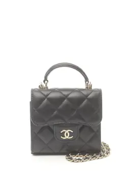 CHANEL Pre-Owned: Чёрный клатч 