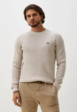 Fred Perry: Бежевый свитер 