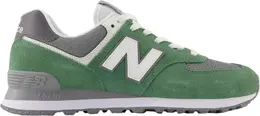 New Balance: Зелёные кроссовки  574