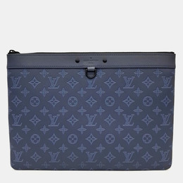 Louis Vuitton: Синий клатч  Pochette