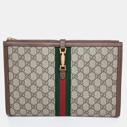 Gucci: Бежевый клатч  Jackie