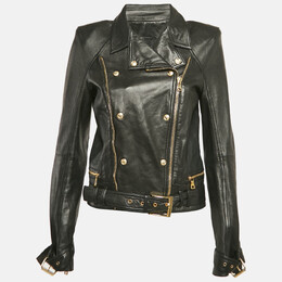 Balmain: Чёрная куртка  Biker