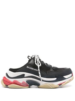 Balenciaga: Чёрные кроссовки  Triple S