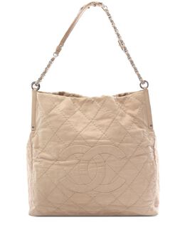 CHANEL Pre-Owned: Бежевая сумка-шоппер 