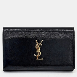 Saint Laurent Paris: Чёрный клатч  Monogram