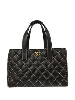 CHANEL Pre-Owned: Чёрная сумка-шоппер 