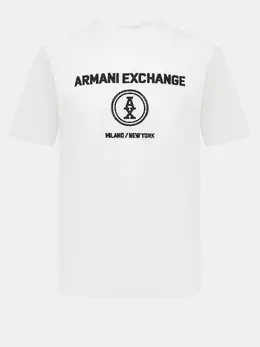 Armani Exchange: Белая футболка 