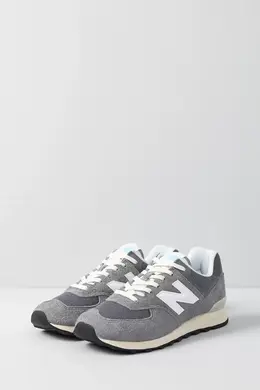 New Balance: Серые кроссовки 