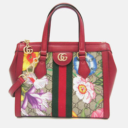 Gucci: Бежевая сумка  Ophidia Flora