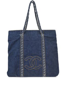 CHANEL Pre-Owned: Голубая сумка-шоппер 