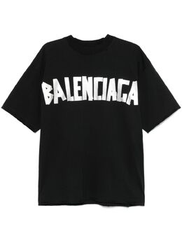 Balenciaga: Чёрная футболка 