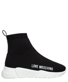 Love Moschino: Чёрные кроссовки 