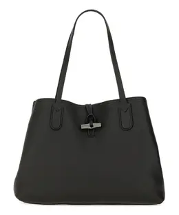 Longchamp: Чёрная сумка  Roseau