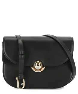 Furla: Чёрная сумка через плечо 