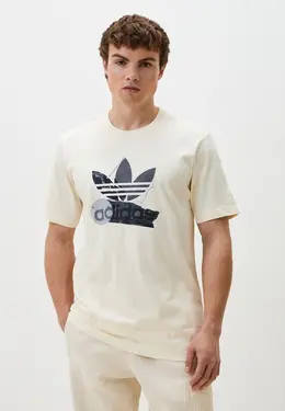 adidas Originals: Бежевая футболка 