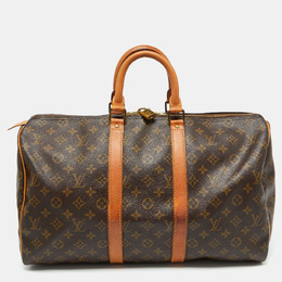 Louis Vuitton: Коричневая сумка  Keepall