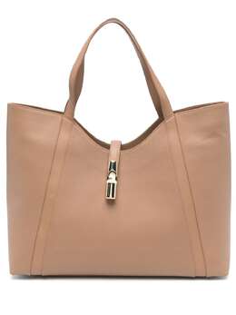 Furla: Бежевая сумка-шоппер 