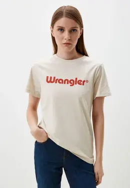 Wrangler: Бежевая футболка 