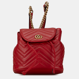 Gucci: Красный рюкзак  GG Marmont