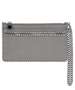 Stella McCartney: Серебристый клатч  Falabella