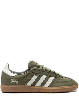 adidas: Зелёные кроссовки  Samba