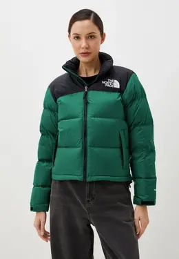 The North Face: Зелёный пуховик 