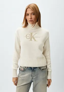 Calvin Klein Jeans: Белый свитер 