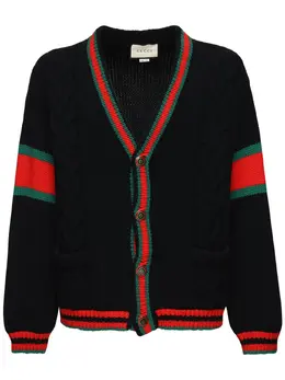 GUCCI: Кардиган  Web из шерсти