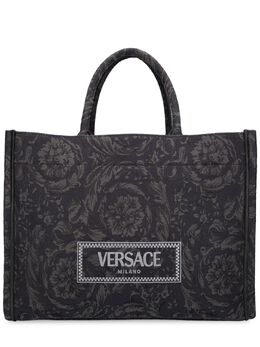 VERSACE: Чёрная сумка-шоппер 