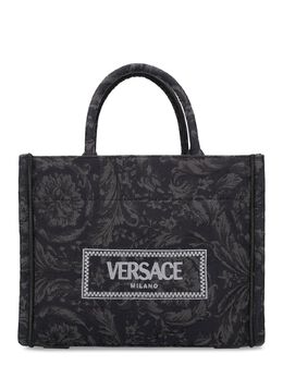 VERSACE: Чёрная сумка-шоппер  Barocco