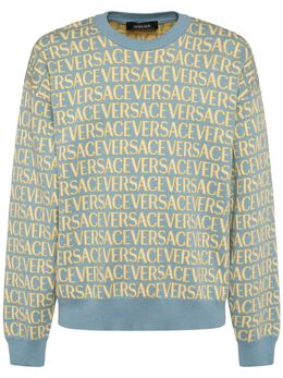 VERSACE: Хлопковый свитер  Monogram