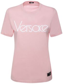 VERSACE: Розовая футболка 