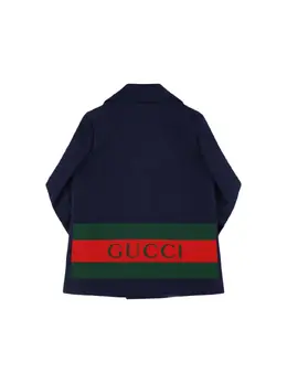 GUCCI: Пальто  Web из шерсти