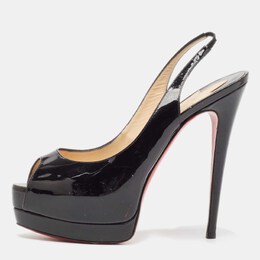 Christian Louboutin: Чёрные босоножки 