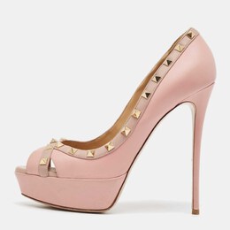 Valentino: Бежевые босоножки  Rockstud